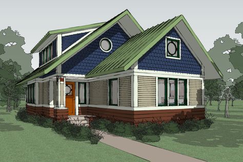 Craftsman Style House Plan - 2 Beds 2 Baths 1600 Sq/Ft Plan #454-13 Exterior - Other Elevation - Houseplans.com Sarah Susanka, 2 Room House Plan, 1000 Sq Ft House, Bungalow Craftsman, House Planning, Bungalow House Plans, Craftsman House Plan, Craftsman Style House Plans, Smart Ideas