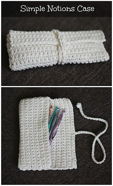 Ravelry: Simple Notions Case by Jammy's Modern Designs Crochet Bag Charm Free Pattern, Crochet Hook Case Pattern, Knitting Bag Sewing Pattern, Crochet Pencil Case, Knitting Bag Sewing, Crochet Hook Holder, Making Notes, Crochet Hook Case, Crochet Case