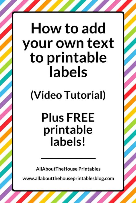 How to add your own text to printable labels editable jpg pdf free printable labels organize pantry kitchen cleaning storage bin tutorial diy Diy Labels Printable, Free Printable Tags Templates, Storage Bins Diy, Cleaning Labels, Printable Recipe Binder, Printable Lables, Organize Pantry, Labels Printables Free Templates, Free Printable Cleaning