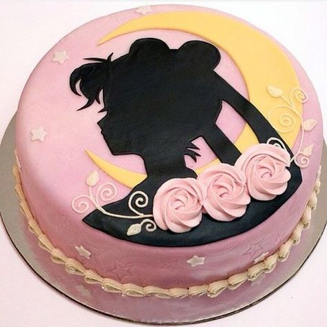 Silhouette Cakes, Sailor Moon Cake, Bolo Da Hello Kitty, Sailor Moon Cakes, Sailor Moon Party, Sailor Moon Birthday, Sailor Moon Wedding, Anime Cake, Silhouette Cake