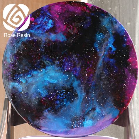 Galaxy with resin epoxy Resin Space Art, Resin Galaxy Art, Galaxy Resin Art, Galaxy Epoxy, Space Resin, Resin Galaxy, Galaxy Resin, Seni Resin, Epoxy Wood