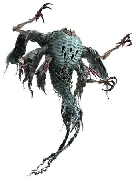 Final Fantasy Monsters, Ghoul Concept Art, Dark Creatures, Creepy Monster, Creature Artwork, Final Fantasy Vii Remake, Horror Monsters, Cool Monsters, Cosmic Horror