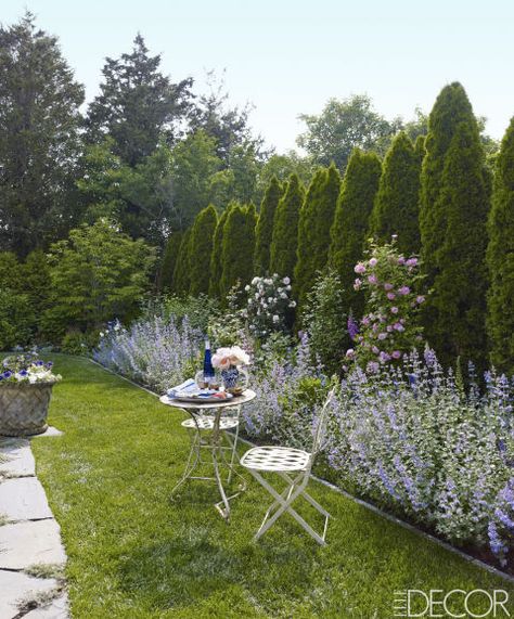 Peek inside Ralph Lauren fashion exec Buffy Birrittella's airy, beach-chic Hamtons retreat Privacy Landscaping, Farmhouse Garden, Fence Landscaping, Home Landscaping, Garden Landscape Design, Country Gardening, English Garden, Backyard Landscaping Designs, Dream Garden