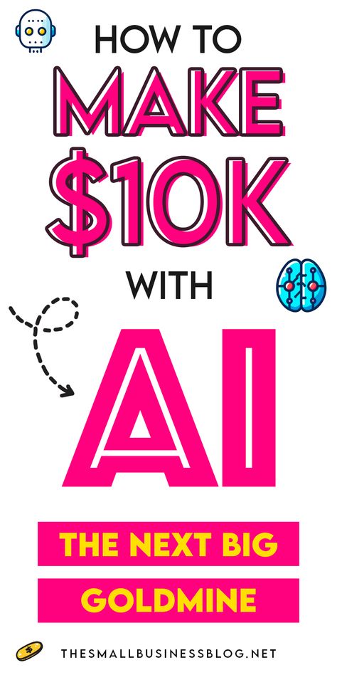 Check out our comprehensive guide on 'How to Make Money With AI'. Dive into the world of artificial intelligence and explore innovative strategies that could net you a whopping $10k per month! Whether you're tech-savvy or just beginning, our guide will show you how to make money online leveraging the power of AI. Don't miss out on this golden opportunity to be at the forefront of the digital revolution. #howtomakemoneyonline #waystomakemoney #makemoneywithai" Earn Money Online Free, Make Money On Amazon, Small Business Blog, Easy Money Online, Make Money Today, Money Online Free, Best Small Business Ideas, Money Making Jobs, Make Money Now