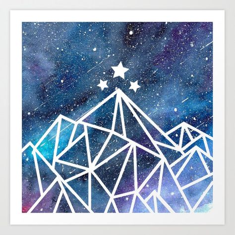 Dance Crafts, Night Sky Painting, Watercolor Galaxy, Night Court, Canvas Painting Designs, Watercolor Paintings Easy, Watercolor Mountains, Night Art, Art Books