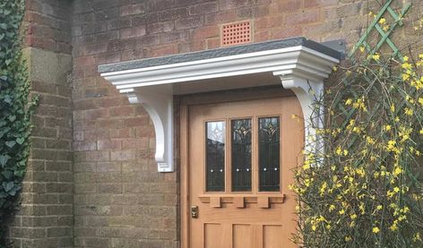 Grove Lead-Effect Door Canopy | Canopies UK Door Toppers Ideas, Door Overhang Ideas, Front Door Canopy Ideas, Flat Door Canopy, Door Canopy Ideas, Metal Door Canopy, Over Door Canopy, Door Canopies, Porch Roof Design