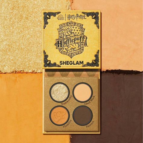 Harry Potter Hufflepuff House Eyeshadow Palette From Sheglam Net Wt. 0.13 Oz/3.7g Brand New In Box Hufflepuff Color Palette, Sheglam Makeup, Patrick Starr, Colourpop Palette, Senegence Shadowsense, Hufflepuff House, Metallic Eyes, Violet Voss, Harry Potter Hufflepuff