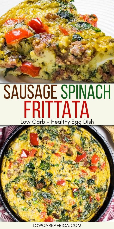 Essen, Frittata Recipes Breakfast, Fritata Recipe, Fritatta Recipe, Sausage And Spinach, Easy Frittata, Breakfast Frittata, Zucchini Recipes Healthy, Sausage Spinach