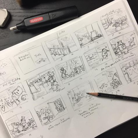 Story Boarding Sketch, Story Board Sketch, Picture Book Storyboard, Story Board Illustration Ideas, Photoshoot Storyboard, Animation Tips, Cuddly Cats, Book Illustration Design, Thumbnail Sketches
