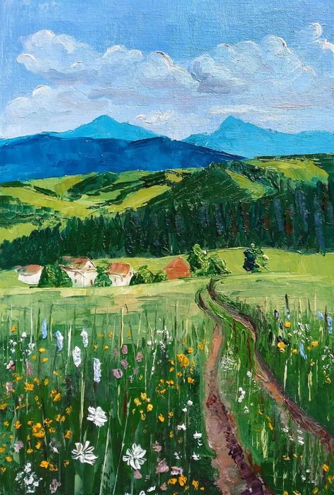 Pretty Places To Travel, Cool Places To Travel, Mountain Painting Acrylic, Road Painting, Simple Oil Painting, Train Ticket, Oil Painting Pictures, Top Places To Travel, Mountain Pictures