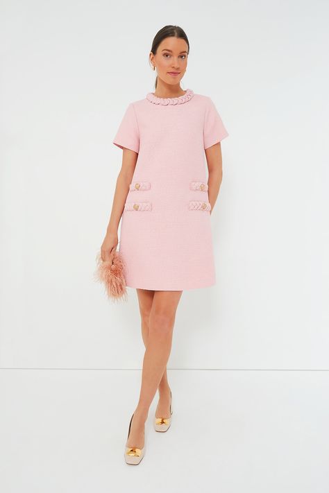 Blossom Pink Tweed Jackie Dress Cute Work Outfit, Timeless Closet, Pink Tweed Dress, Jackie Dress, Designed Shoes, Corporate Dress, Cute Work Outfits, Pink Tweed, Pink Salt