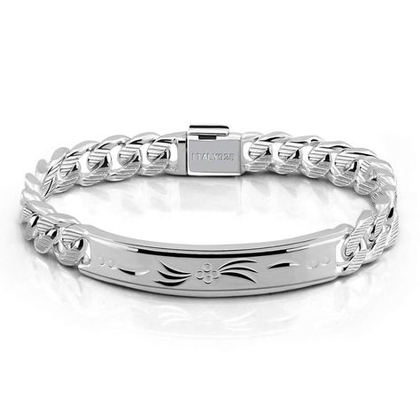 PRICES MAY VARY. AN IMMEDIATE ENTRY TO A STANDARD OF CLASS AND ELEGANCE: Italian Handmade Solid Miami Cuban Bracelet for Men..Classic Design-100% 925 sterling silver Made .Perfect width 10MM Cuban chain , adding a touch of charm to your daily outfit. Exquisite fashion engraved chain and Rectangular card create shiny luster, creating a modern and beautiful appearance. Moderate punk fashion men's silhouette, whether it is casual jeans, T-shirt or clothing, it is the perfect bracelet for everyday w Punk Fashion Mens, Men Silver Jewelry, Silver Coin Jewelry, Gifts For Boy, Jewelry Classic, Italy Design, Classic Bracelets, Italian Jewelry, Coin Jewelry