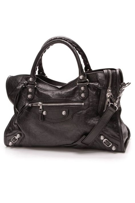 Black Balenciaga, Versace Bags, Oversized Bag, Balenciaga Black, Balenciaga Bag, Hermes Bags, Black Bag, Distressed Leather, Balenciaga City Bag