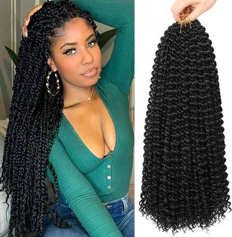 Amazon.com : Ubeleco Passion Twist Hair 24 Inch 154 Strands Water Wave Crochet Hair for Black Women 7 Packs Long Bohemian Curly Braiding Hair Spring Twist Crochet Braids Hair Extensions (24inch,1B) : Beauty & Personal Care Passion Twists Crochet Hairstyles, Long Passion Twists Hairstyle, Bohemian Passion Twist, Passion Twists Braids, Spring Twist Braids, Spring Twist Crochet Braids, Crochet Twist Braids, Random Hairstyles, Water Wave Crochet Hair