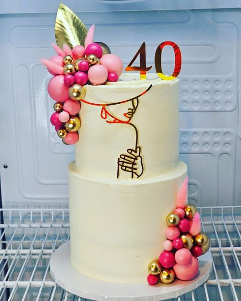 Ladies 40th Birthday Cake, 39th Birthday Cake For Women, Birthday Cake Women, Cake Women, 40th Birthday Cake For Women, Birthday Cale, 40th Birthday Cake, Tiered Cake Design, 40th Cake