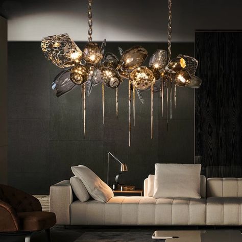 Luxury Villa Glass Shades Led G9 Chandelier Living Room Stairs Art Metal Chandelier Lighting Chain Hanging Lamp Lustre Fixtures _ - AliExpress Mobile American Dining Table, Stair Art, Stairs In Living Room, Chandelier Lights, Decor Elements, Glass Globes, Statement Lighting, Metal Chandelier, Chandelier In Living Room