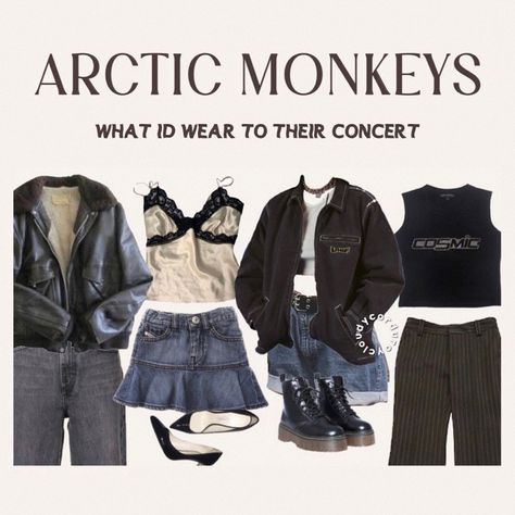 Outfits To Wear To Arctic Monkeys Concert, Arctic Monkey Fits, Arctic Monkeys Concert Fit Ideas, Concert Outfit Artic Monkeys, Cute Simple Concert Outfits, Outfit For Arctic Monkeys Concert, Artic Monkeys Outfits Concert, Arctic Monkeys Concert Fits, Arabella Arctic Monkeys Outfit