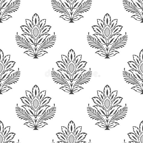 Traditional indian damask floral wallpaper stock illustration Tela, Traditional Indian Motifs Design, Traditional Motifs Design Indian, Indian Motifs Traditional, Indian Traditional Motifs, Traditional Motifs Design, Indian Embroidery Patterns, Indian Prints And Patterns, Indian Block Print Motifs