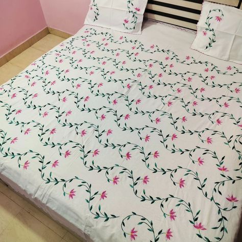 Hand embroidery bedsheet cotton fabric bedsheet Queen size double bedsheet with two pillow cover 90*105 White color 1400/- free shipping all over india No cash on delivery 7710863253 #reels #handembroiderybedsheet #handembroidery #handembroidered #handmadecrafts #handloom #gift #giftideas #bedsheetgift #like #fyp #likesforlike #follow #kathawork Handmade Crafts, Hand Embroidery Bedsheet, Embroidery Bedsheet, Cash On Delivery, Bed Covers, Queen Size, Bed Sheets, White Color, Hand Embroidered