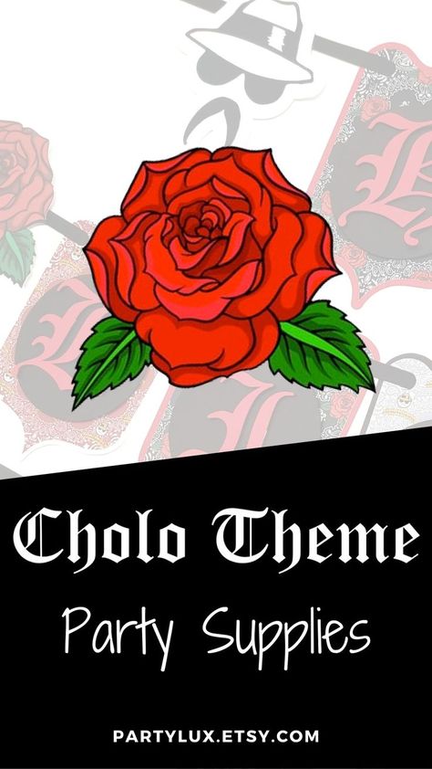 Party supplies for a Cholo or Chola theme birthday party. Cholo Party | Cholo Theme | Chola Party Lowrider Party Decorations, Cholo Party Decorations, Chola Party, Cholo Party, Paw Patrol Party Invitations, Donut Birthday Party Invitations, Mickey Decorations, Mickey Mouse Clubhouse Party, Donut Birthday Parties