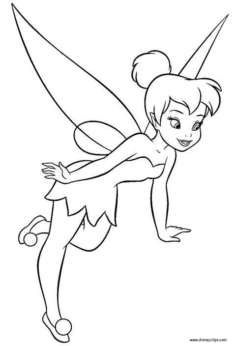 Tinker Bell coloring page Coloring Pages Of Fairies, Princess Printable Coloring Pages, Colouring Disney, Fairy Colouring Pages, Tinkerbell Coloring Pages, Fairy Drawing, Disney Coloring Sheets, Tinkerbell Pictures, Hades Disney