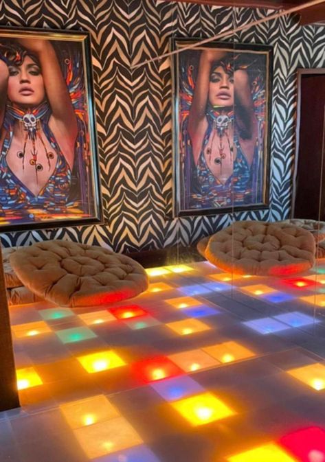Perth street artist Stormie Mills puts Dianella ‘disco house’ up for sale so you can beat the lockdown boredom | PerthNow Disco Basement, Disco Floor, Disco House, Disco Aesthetic, 1970s Disco, Dj Disco, Basement Bar Designs, Disco Fever, Bar Designs