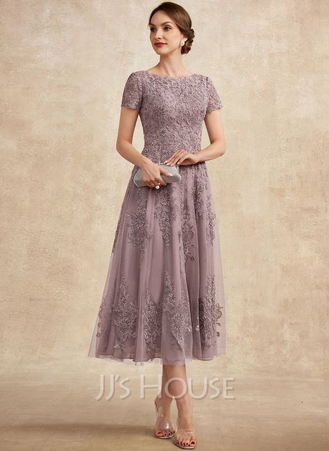 [£222.00] A-Line Scoop Neck Tea-Length Tulle Lace Mother of the Bride Dress Tea Length Mother Of The Bride Dresses Classy, Champagne Mother Of The Bride Dress Tea Length, Mother Of The Bride Dresses Outdoor Fall, Mother Of Bride Dresses Tea Length, Mother Of The Groom Dresses For Fall Short, Mother Of The Bride Dresses Rustic Wedding, Luxury Formal Dress, French Mother Of The Bride Dresses, Boho Mother Of Bride Dresses