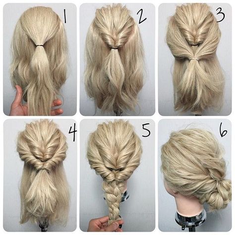 Cool Quick Updos For Long Thick Hair http://rnbjunkiex.tumblr.com/post/157432256917/beautiful-short-hairstyles-for-oval-faces-short Sanggul Modern, Kadeřnické Trendy, Simple Hairstyles, Simple Wedding Hairstyles, Up Dos For Medium Hair, Trendy Wedding Hairstyles, Hair Ponytail, Work Hairstyles, Peinados Faciles