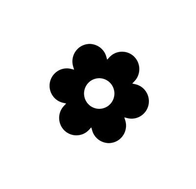 Flower with petals - simple icon, vector download Croquis, Black Icons With White Background, Black Flower Sticker, Flower For Editing, Icons With No Background, Flowers Icon Png, Cute Simple Icons, Flower Png Icon, Cute Icons Black