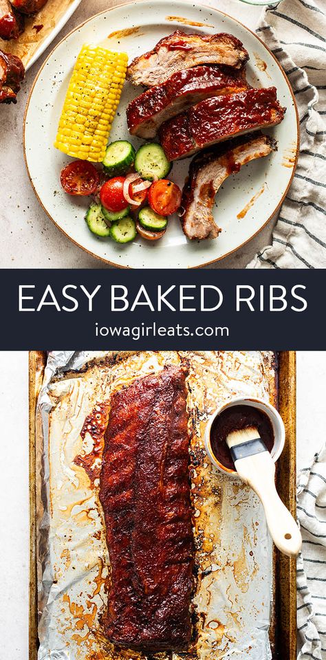 Baby Back Ribs In Oven, Cook Ribs In The Oven, Babyback Ribs In Oven, Back Ribs In Oven, Oven Baked Pork Ribs, Oven Pork Ribs, Ribs Oven, Ribs Recipe Oven, Oven Ribs