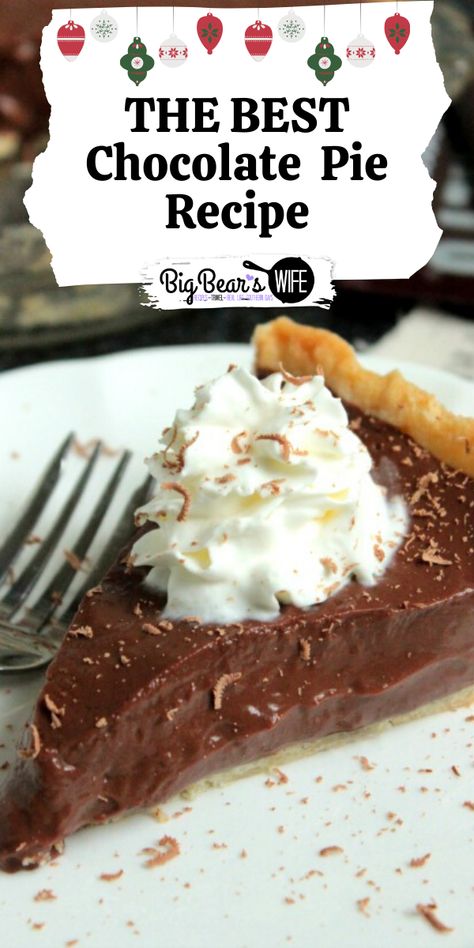 Pastel, Best Chocolate Pie Recipe, Old Fashioned Chocolate Pie, Grandma's Chocolate Pie, Homemade Chocolate Pie, Chocolate Pie Filling, Easy Chocolate Pie, Chocolate Pie Recipe, Chocolate Cream Pie Recipe