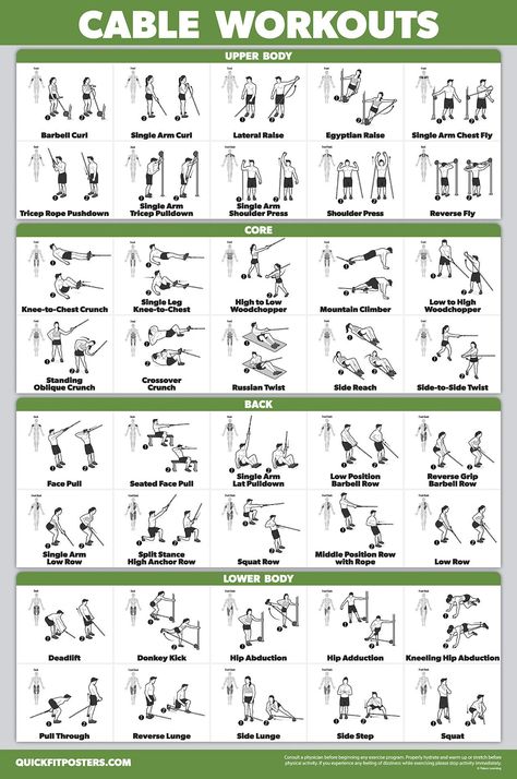 AmazonSmile : QuickFit Cable Machine Workout Poster - Cable Machine Exercise Chart (Laminated, 18" x 27") : Sports & Outdoors Weight Machine Workout, Cable Machine Workout, Gym Workouts Machines, Cable Workout, Cable Machine, Barbell Workout, Gym Machines, Exercise Chart, Workout Posters