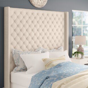 Linen Headboard Bedroom, Tufted Upholstered Bed, Chunky Sweaters, Headboard Upholstered, Tufted Upholstered Headboard, Apartment Goals, Button Tufted Headboard, Standard Bed Frame, White Headboard