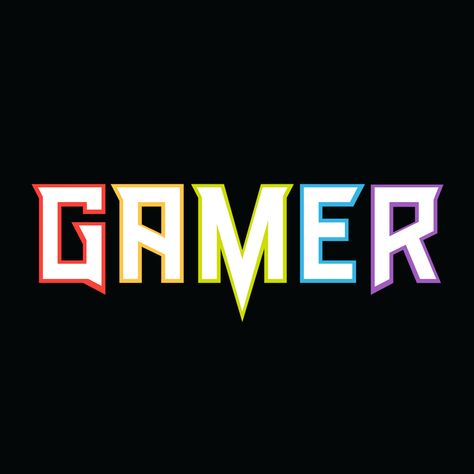 Rainbow logo variant for New Era Brewing Inc's Gamer brand. The Gamer wordmark features drop points on the G and R, common in 80’s metal and indie culture. Pubg Gamer Logo, Gamer Icons Logo, Gamer Logo Design, Gaming Name, Gamer Wallpaper, Gaming Pics, Logo Gamer, Gamer Logo, Pubg Lover