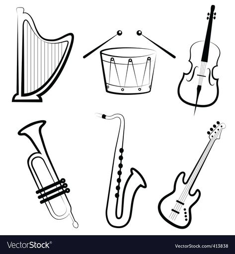 Music instruments vector image Music Instruments Illustration, Instruments Drawing, Instruments Illustration, Animals Name In English, Musical Instruments Drawing, Instruments Music, Boat Vector, Saxophone Player, Airplane Vector