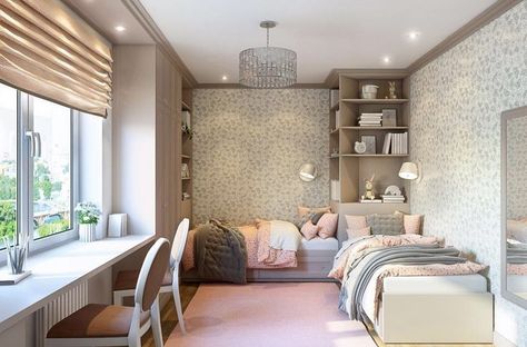 2 People 1 Bedroom Ideas, Bedroom Inspirations For 2 Sisters, Small Bedroom Ideas For 2 People, Shared Teenage Room, Sharing Room Ideas Teenagers, Shared Teen Room, Small Room For 2 Sisters, Twin Bedroom Layout, Room For Two People