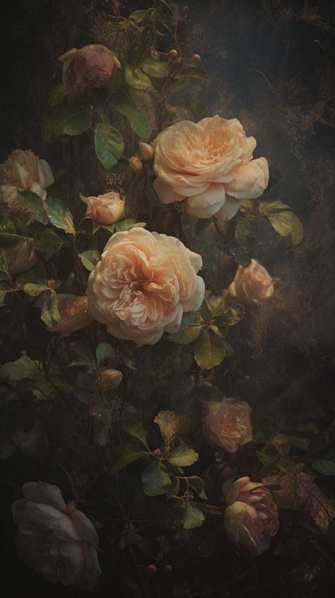 Discover the timeless beauty of this rose-themed wallpaper, perfect for personalizing your iPhone or Android device. 📱✨ Add a touch of classic elegance to your screen today! Nature, Floral Wallpaper For Phone, Classical Art Flowers, Dark Academia Flowers Wallpaper, Victorian Phone Wallpaper, Victorian Wallpaper Iphone, Sleep Wallpaper Iphone, Rose Art Wallpaper, Iphone Wallpaper Ideas Widgets