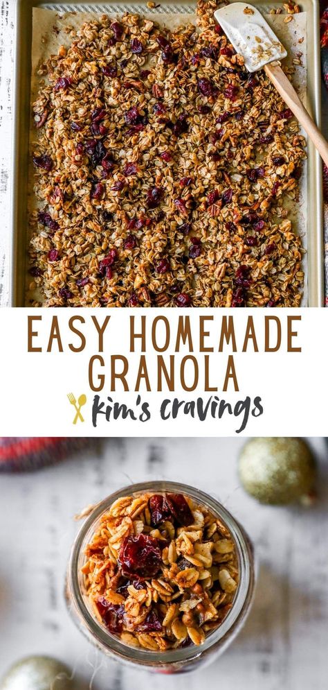 Easy Granola Recipe Bars, The Very Best Granola, Homemade Fall Granola, Sticky Granola Recipe, First Watch Granola Recipe, Cranberry Orange Granola Recipe, Granola Recipes Easy, Cinnamon Pecan Granola, The Best Homemade Granola