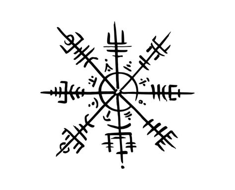 Vegvisir runic compass black pencil drawing style, Hand drawing of Viking symbols, Sacred Norse, tattoo logo, grunge runic magic symbols, vector illustration isolated on white background Black Pencil Drawing, Ancient Viking Art, Viking Symbols And Meanings, Viking Drawings, Baby Elephant Tattoo, Runic Compass, Arte Viking, Tattoo Logo, Symbole Viking