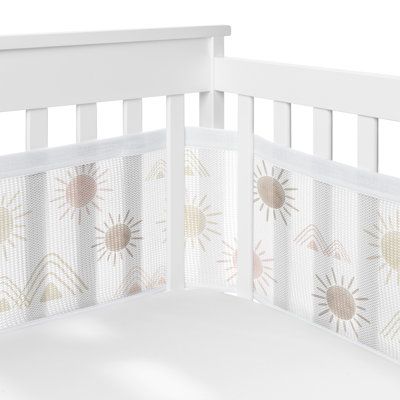 Introducing the baby mesh crib liner to help prevent the baby’s arms and legs from getting caught in between slats to enjoy a safe and secure sleep. Our exclusive mesh crib liner is the perfect addition to your newborn’s bedroom and matches our collections to give your nursery a complete look. Unlike bumper pads, this non-padded mesh crib liner is made with a single layer of breathable mesh, ensuring unrestricted airflow for your bundle of joy, and it keeps pacifiers and binkies from dropping ou Taupe Bedding, Crib Liners, Nursing Pillow Covers, Boho Desert, Desert Sun, Toddler Beds, Sweet Jojo Designs, Nursery Bedding Sets, Watercolor Mountains