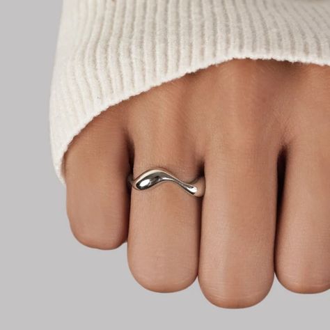 Rings – Beautiful Earth Boutique Ocean Ring Silver, Silver Wave Ring, Silver Jewelry Minimalist, Simple Silver Ring Design, Minimalist Silver Rings, Ring Inspo Silver, Ring Designs Silver, Minimalistic Rings, Silver Ring Design