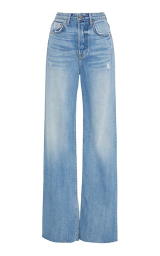 Carla Super High-Rise Bell Jeans by GRLFRND Denim | Moda Operandi Light Washed Jeans, Bell Jeans, Dr Closet, Jeans Light Blue, Wide Jeans, Jean Pants, Jeans Light, Jeans Women, Kpop Fashion Outfits