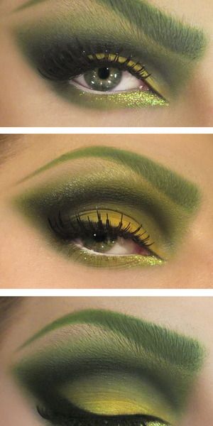 Poison Ivy Makeup Looks, Dinosaur Makeup Women, Simple Grinch Makeup, Glinda Makeup, Poison Ivy Makeup Ideas, Forest Nymph Makeup, Grinch Inspired Makeup, Poison Makeup, Enchanted Forest Makeup