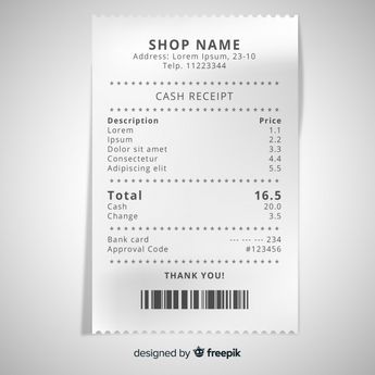 Free Receipt Template Download, Reciept Png, Receipt Design Ideas, Cute Receipt Template, Receipt Png, Struk Belanja, Shopping Receipt, Receipt Design, Free Receipt Template