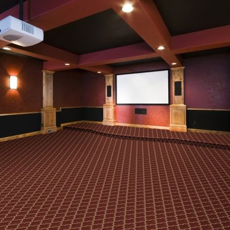 home theater carpet Movie Theater Basement, Home Theater Carpet, Theatre Room Seating, Small Home Theater Rooms, At Home Theater, Basement Movie Theater, Small Home Theater, Moroccan Market, Movie Theater Rooms