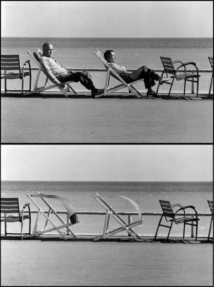 "This is likely to be the cover of my upcoming "Sequences" book. It shows two people sunning themselves and then being blown out of their chairs by a strong wind. Its taken in Cannes, France." Elliott Erwitt, Eliot Erwitt, Elliott Erwitt Photography, Sequence Photography, Elliot Erwitt, Narrative Photography, Study Photography, My Funny Valentine, Documentary Photographers