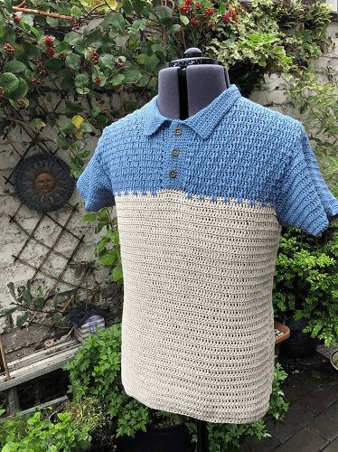 24 Crochet Shirt Patterns Crochet Shirt Pattern, Mens Shirt Pattern, Textured Polo, Crochet Men, Mens Polo T Shirts, Mode Crochet, Crochet T Shirts, Plaid Throw, Crochet Shirt