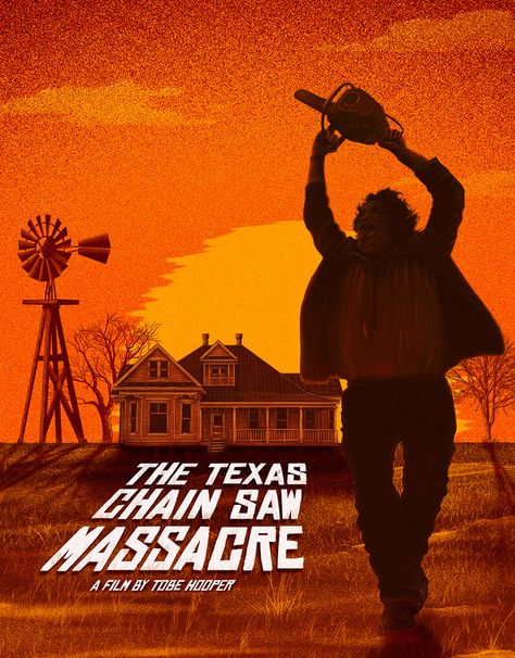 The Texas Chainsaw Massacre, Orange Texas Chainsaw, Horror Movie Icons, Slasher Movies, Horror Artwork, Chain Saw, Retro Horror, Best Horror Movies, Horror Posters, Horror Movie Art