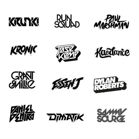 Edm Logo, Musician Logo, Letras Cool, Techno Style, Band Logo Design, Alphabet Graffiti, Typographie Inspiration, Seni Pop, Dj Logo
