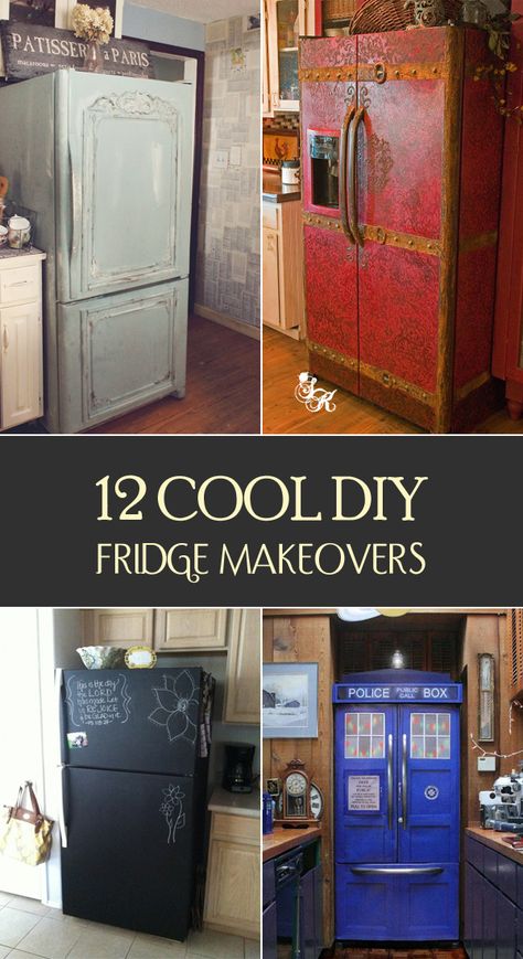 12 Cool DIY Fridge Makeovers - Is your fridge look boring? We have rounded up some amazing ideas to renovate it. Ikea Hacks, Refrigerator Makeover, Fridge Makeover, Pinterest Download, Cocina Diy, Trendy Kitchen, Kitchen Makeover, Diy Kitchen, Cool Diy